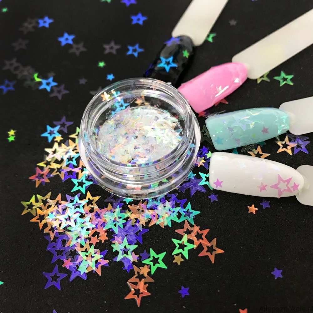 Nagelstaub MAGIC GEM 03 HOLO Fluo Sterne zum Einbetten in Gel