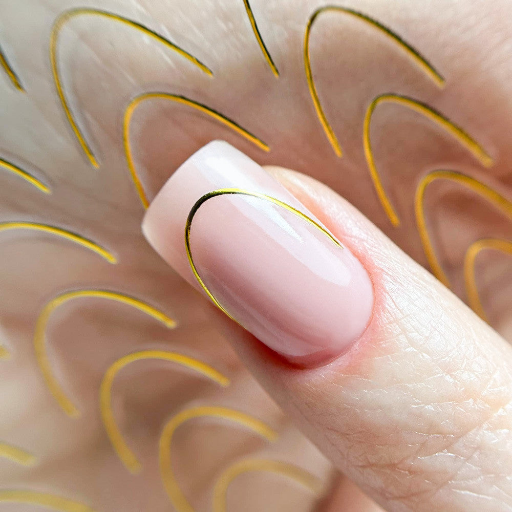 Selbstklebende Nagelsticker French Smile Line gold STZ-CS169