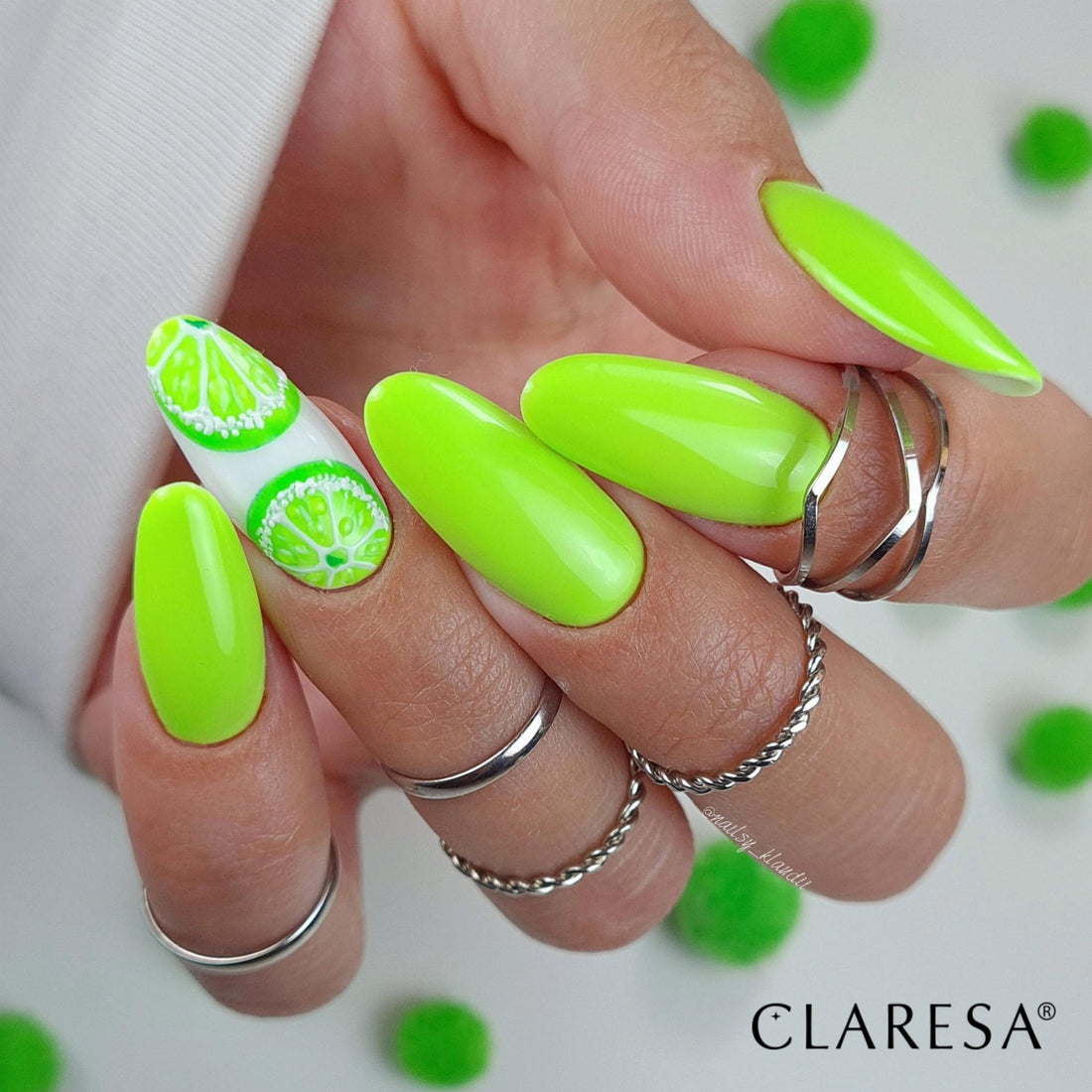 Claresa Hybrid Nagellack FLUO 2 Neongrün