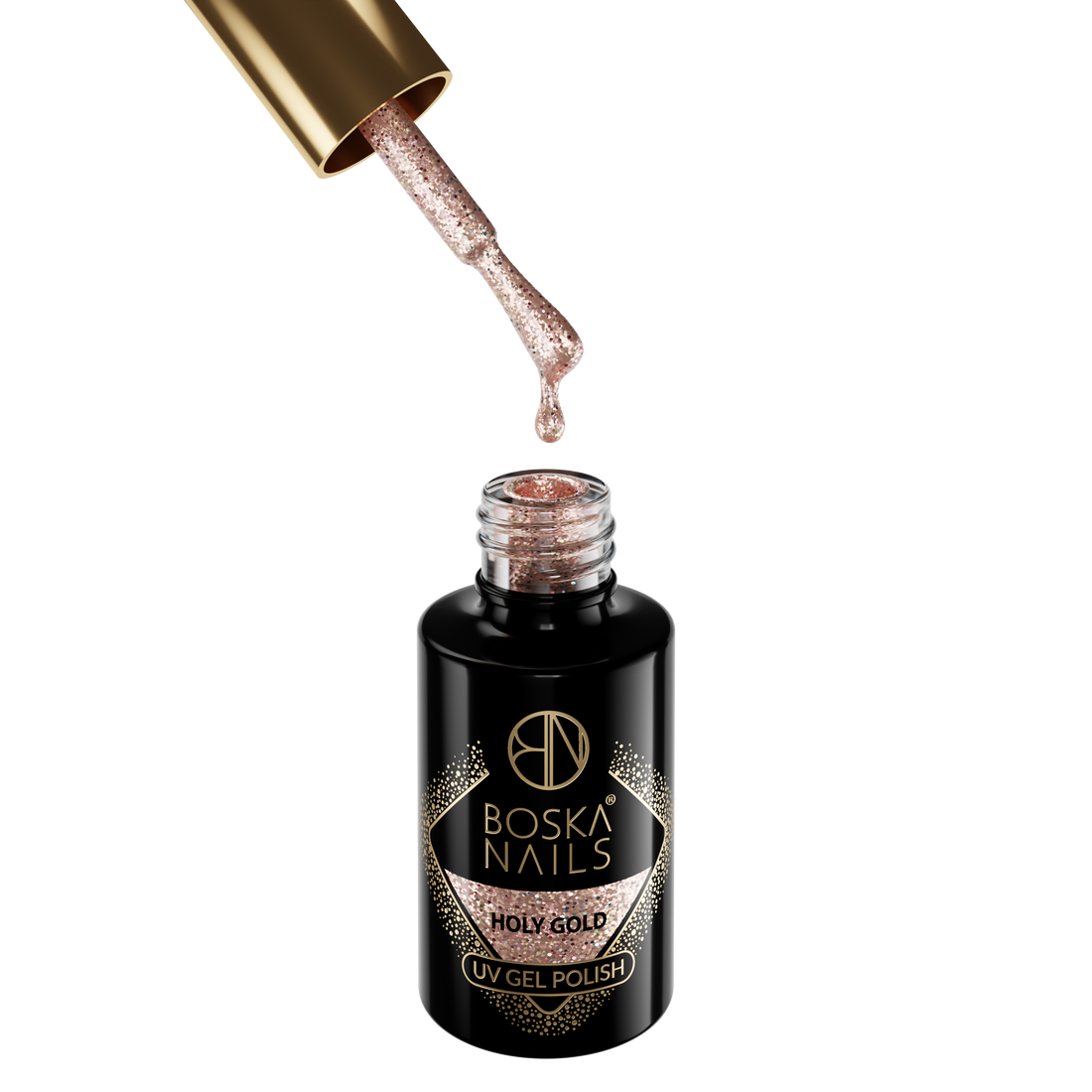 Boska Nails Hybrid-Nagellack 445 Holy Gold, Goldglitter, 6 ml