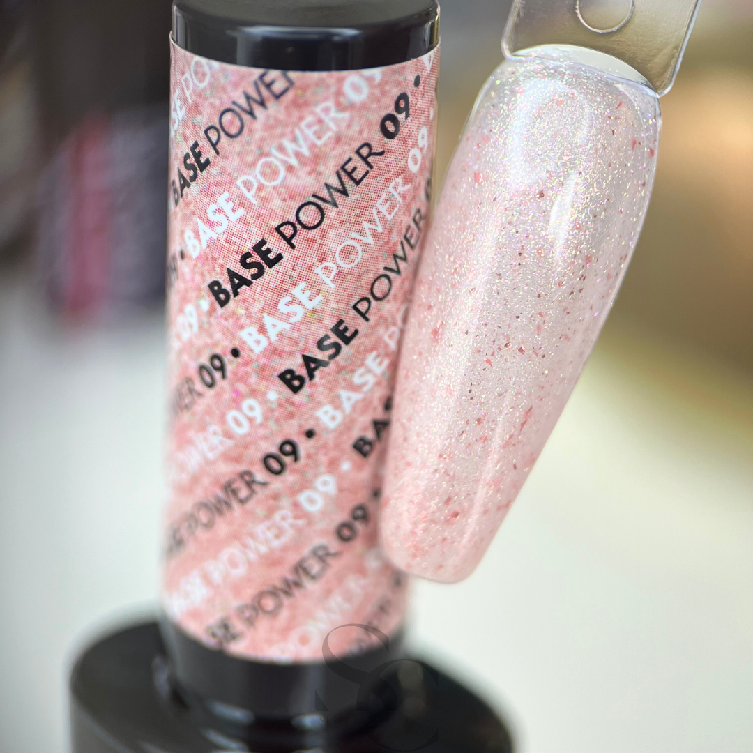 Claresa Hybrid Base für Nägel POWER 09 Base Glitter Aufbaubasis
