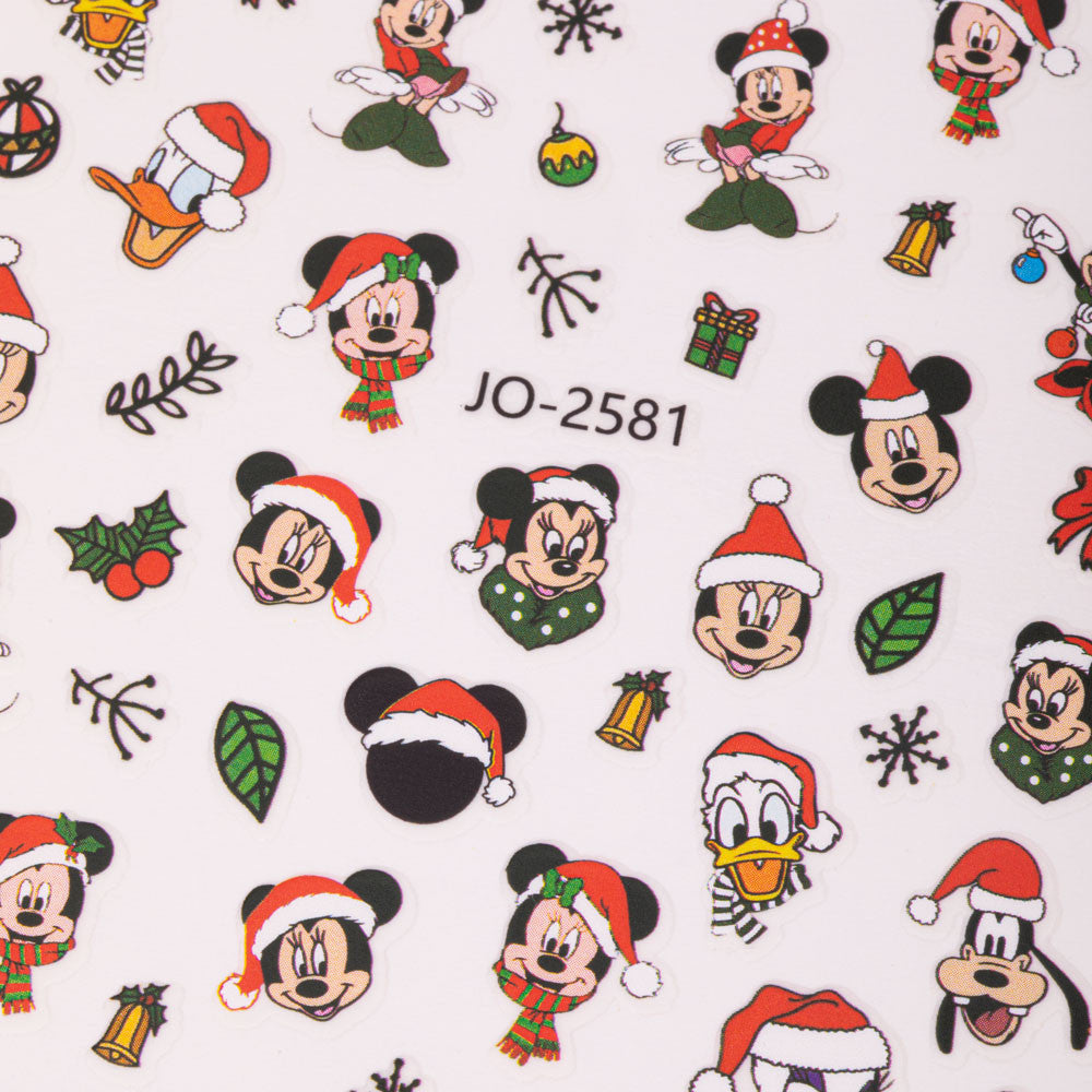 Nagelsticker Weihnachten JO-2581 Mickey Mouse dünn selbstklebend
