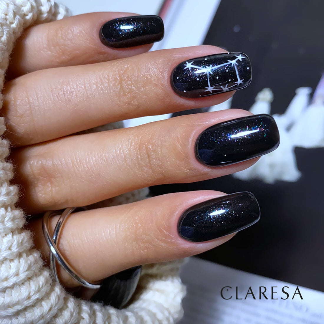 Claresa Hybrid-Nagellack GALAXY BLACK