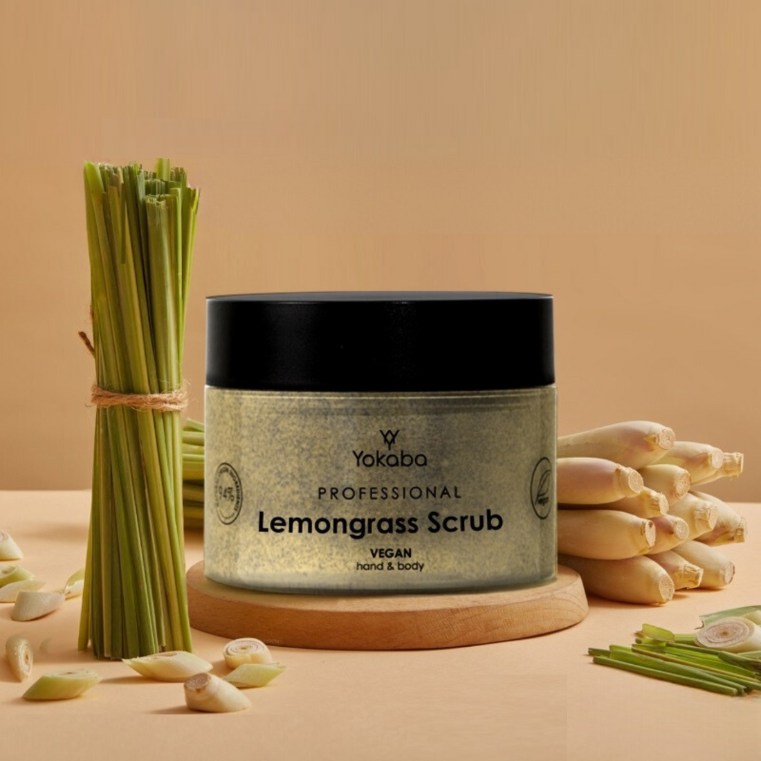 Yokaba Zuckerpeeling für Körper und Hände Zitronengras-Peeling 200g Vegan