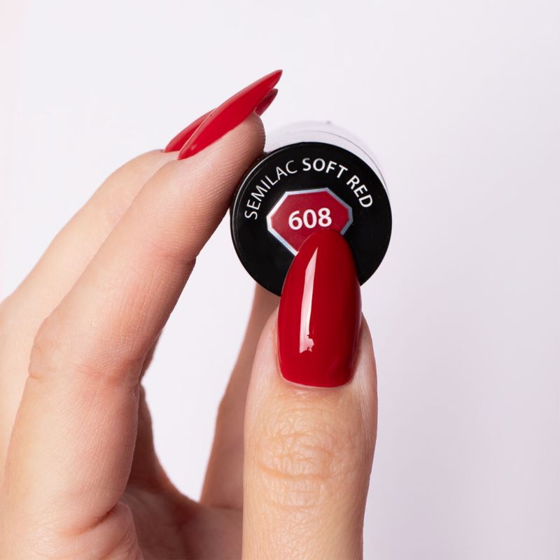 Semilac 608 Soft Red UV-Hybrid-Nagellack, Rot, 7 ml