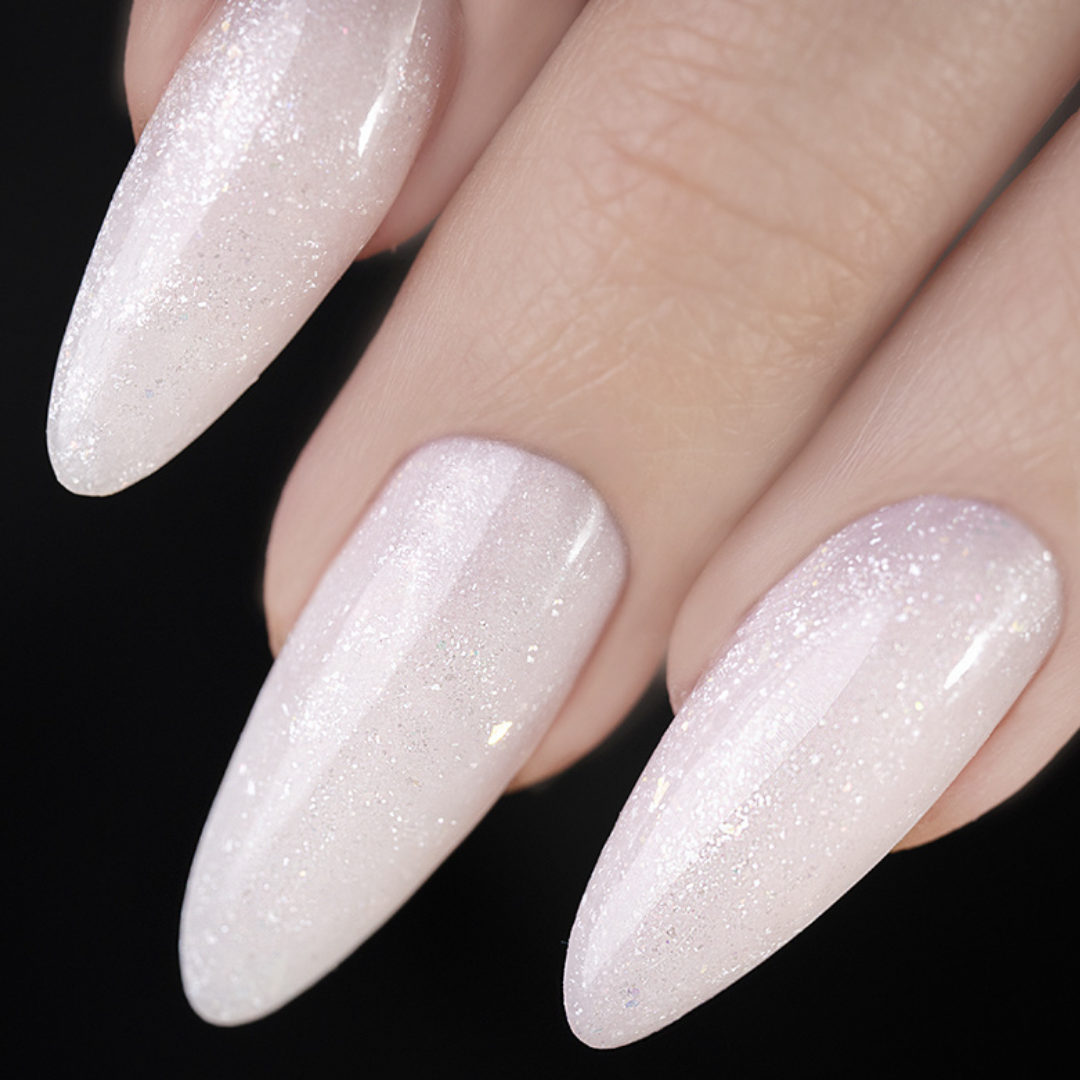Makear HG12 Challengel, schimmerndes milchig-pinkes Nagelaufbau-Gel, Partikel, 50 ml