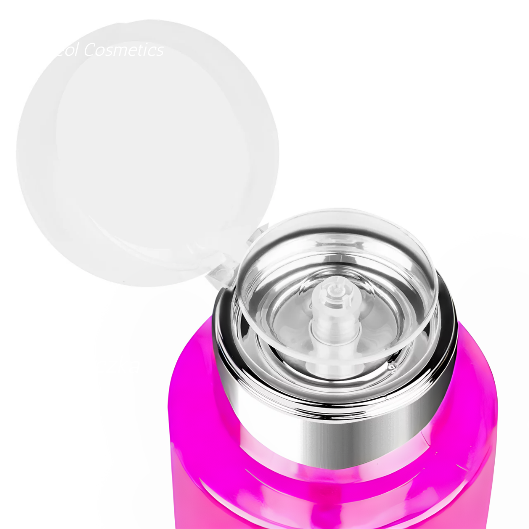 SPENDER mit Pumpe für Reiniger 150ml rosa silber SEOL für Schönheitssalon