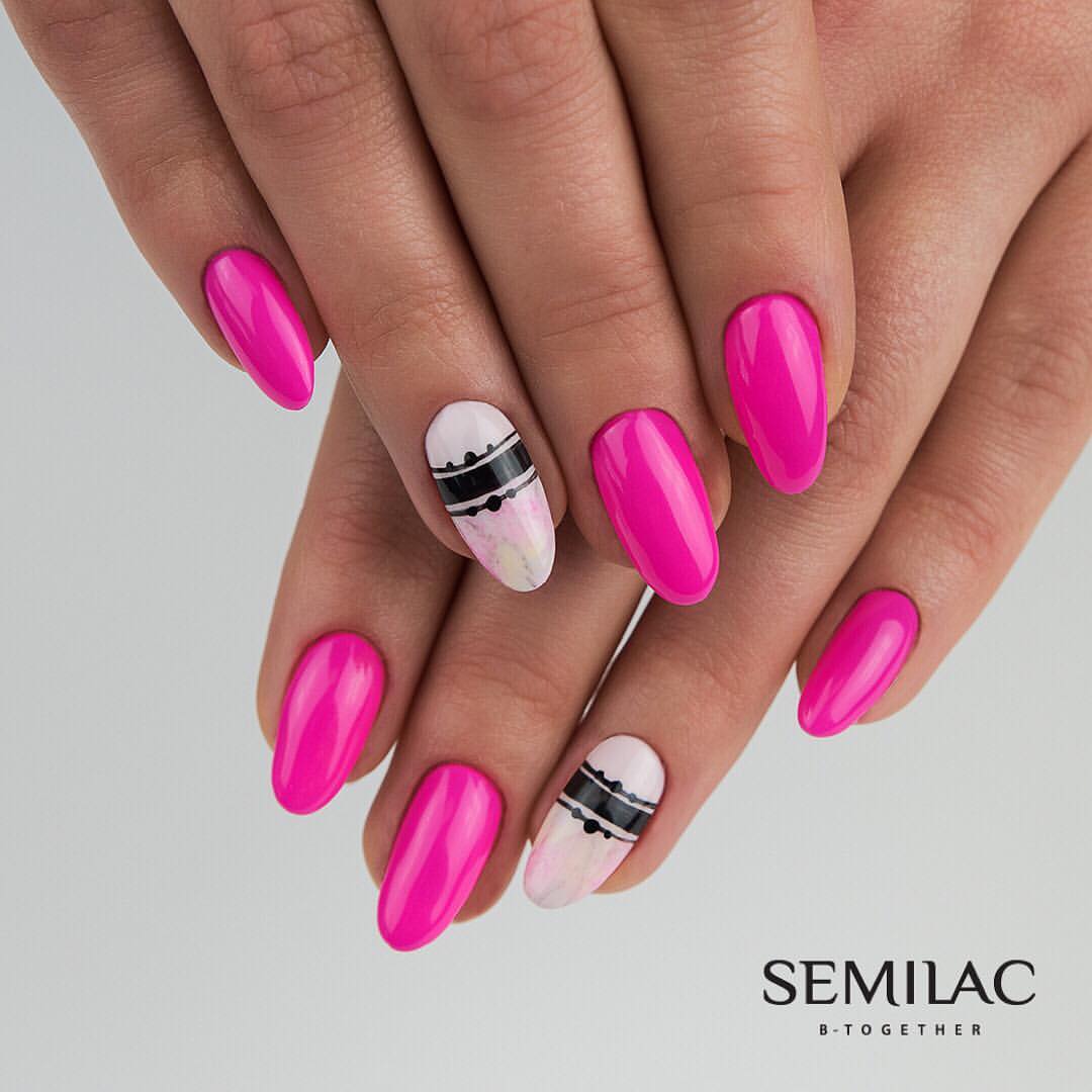 SEMILAC 008 Intensive Pink UV LED Hybrid Nagellack 7ml
