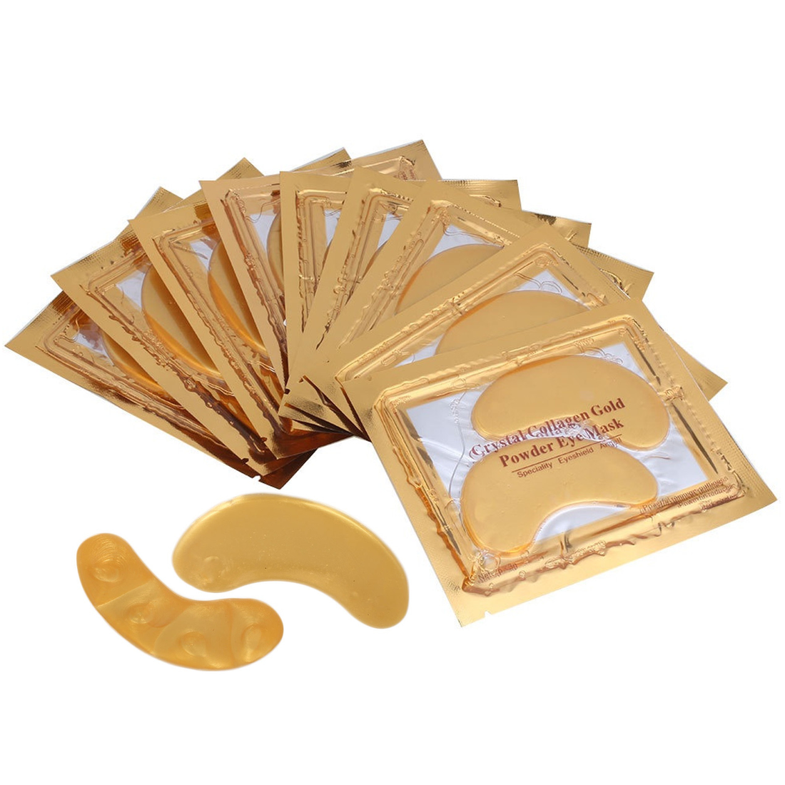 10x ROSOTENA Collagen Augenpads Crystal Gold Augenpads 20 Stück = 10 Paar