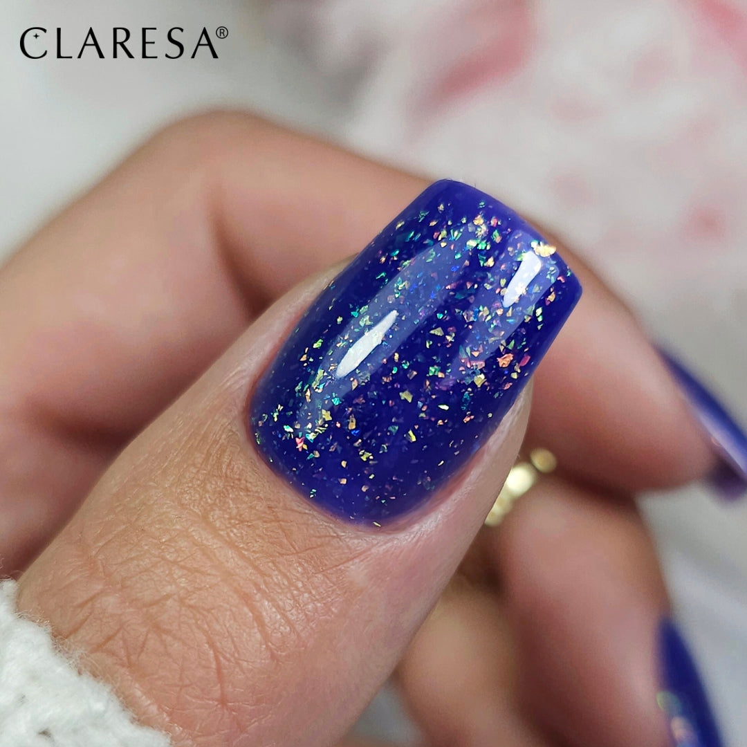 Claresa Hybrid Nail Base Rainbow Jello Base mit blauen Partikeln, 5 g