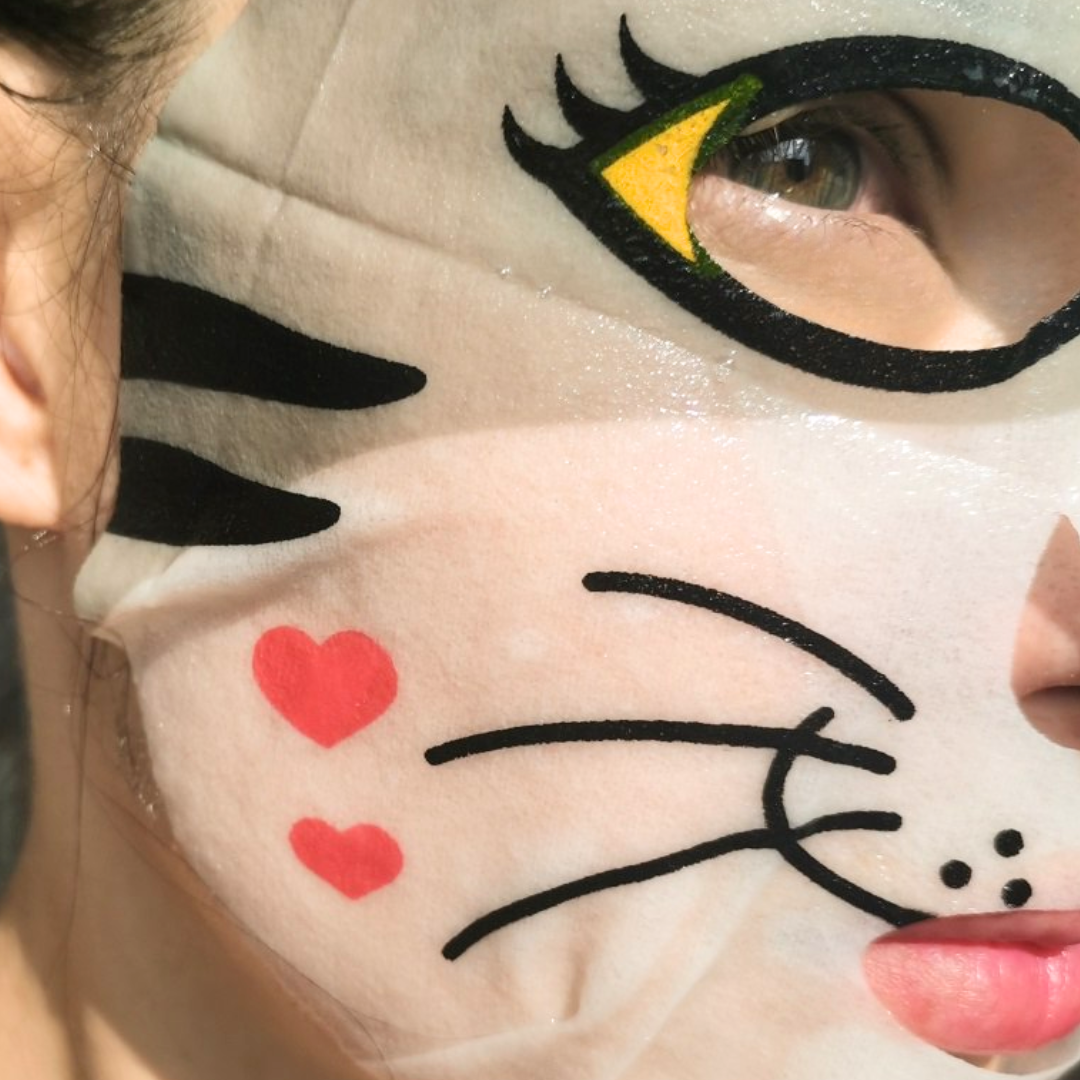 Set Gesichtsmaske + Kosmetik Stirnband Katze Kitty Set Maske Mond'Sub