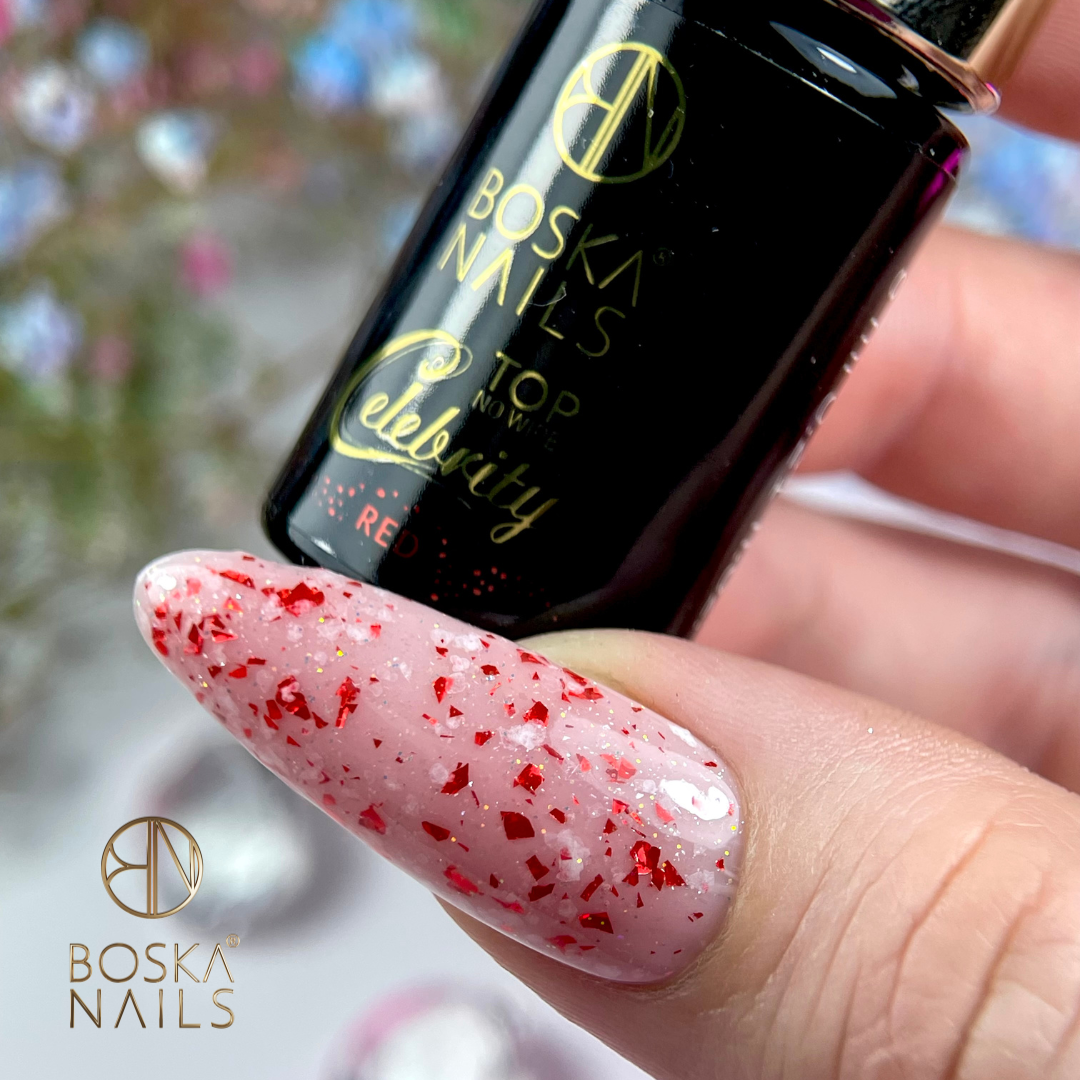 Boska Nails Top No Wipe Celebrity Red Hybrid-Nagellackpartikel