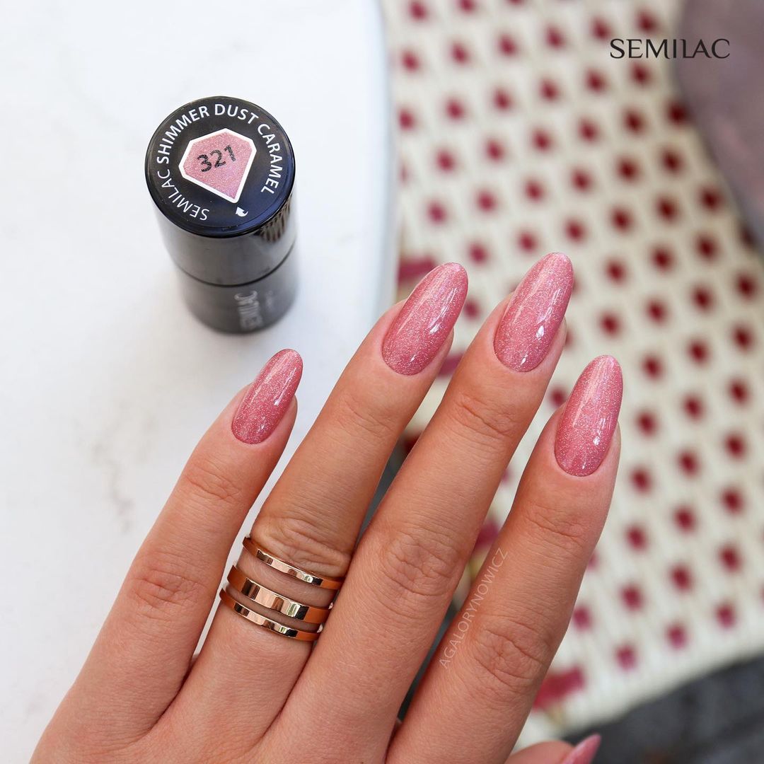Semilac 321 Shimmer Dust Caramel Hybrid-Nagellack, 7 ml