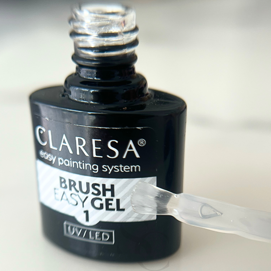 Claresa Nagelgel in der Flasche, Pinsel, Easy Gel 1, UV/LED, transparent, 5 g