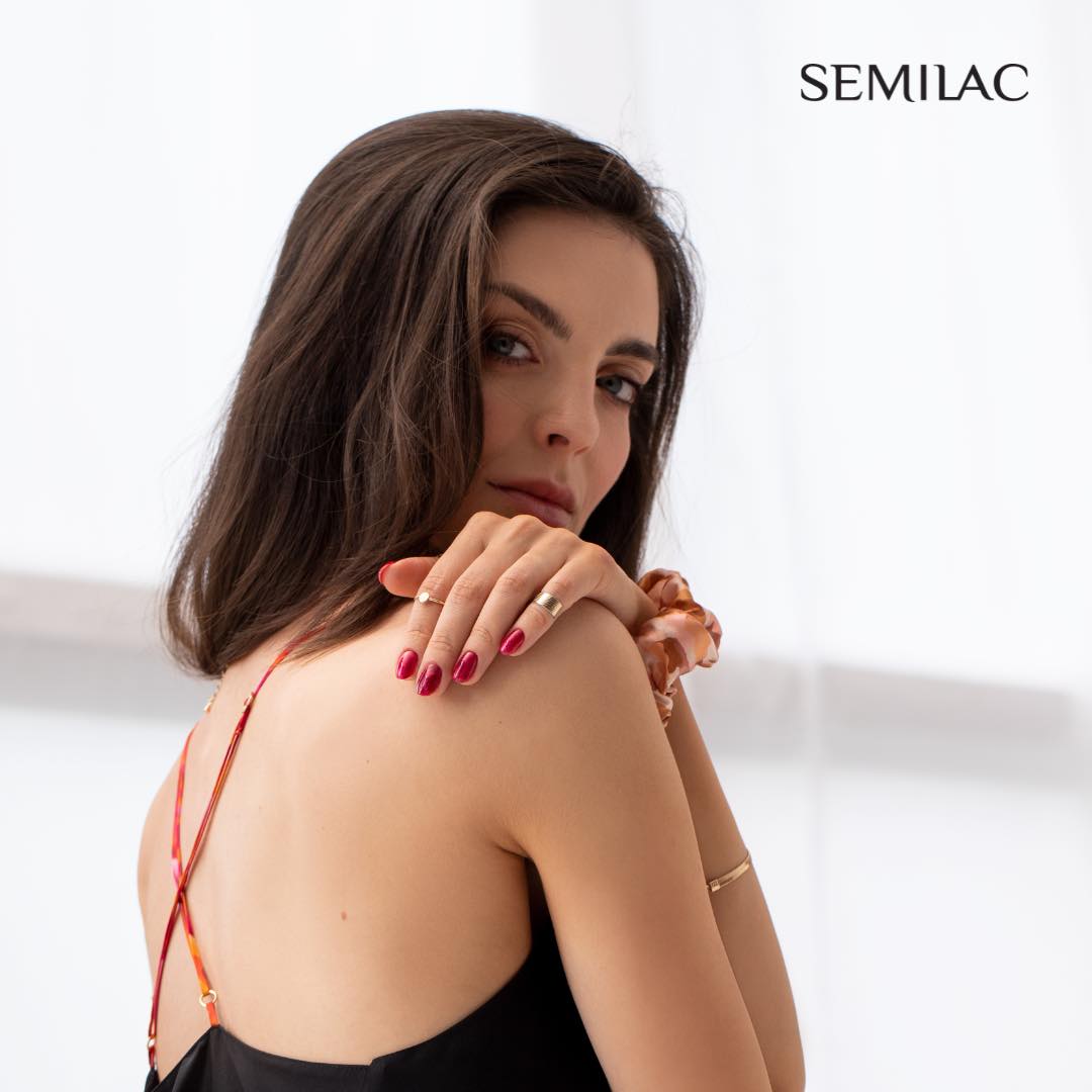 SEMILAC 467 Red Candle Flash Hybrid-Nagellack, 7 ml