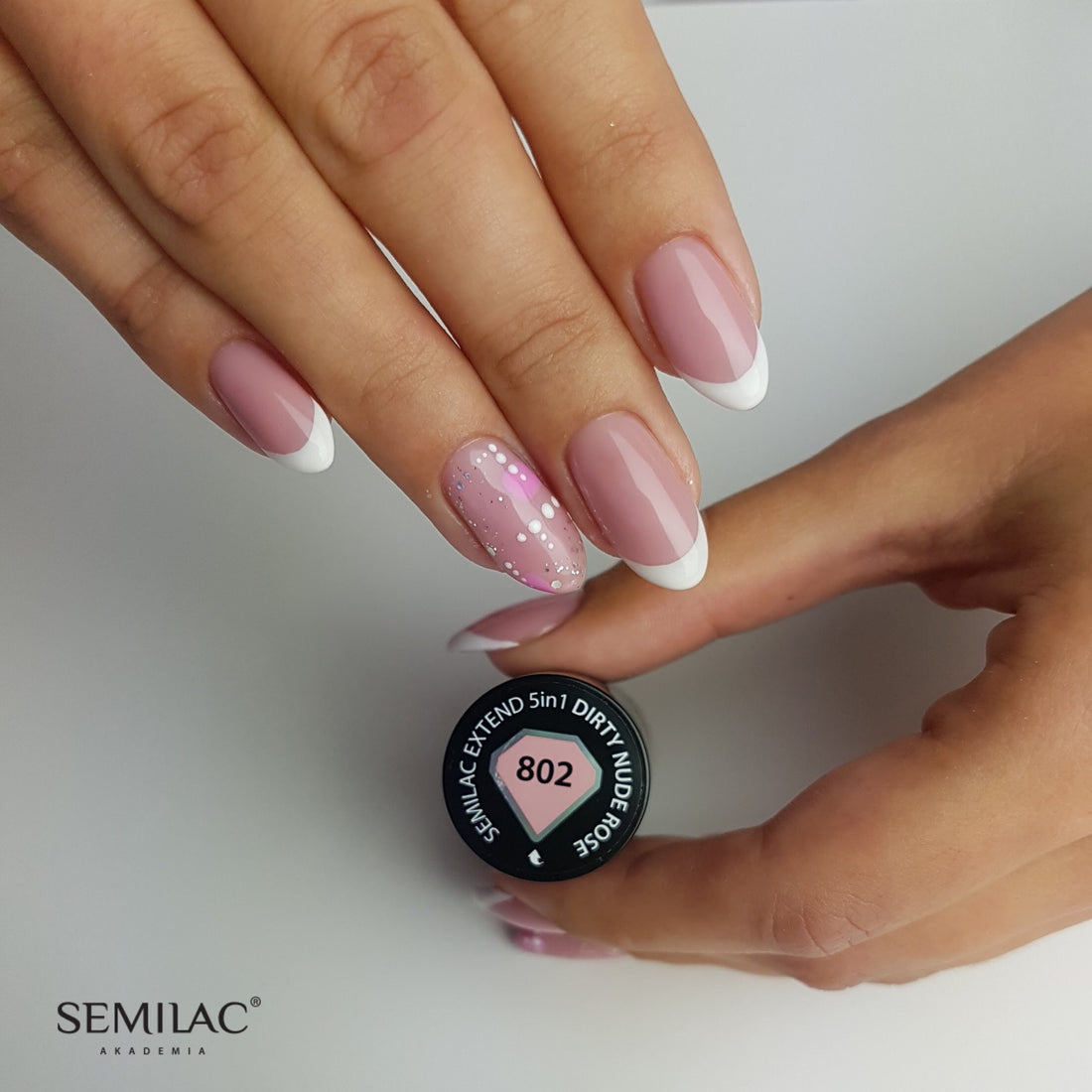 Semilac Base Extend 802 Hybrid-Nagellack 5in1 Dirty Nude Rose, 7 ml