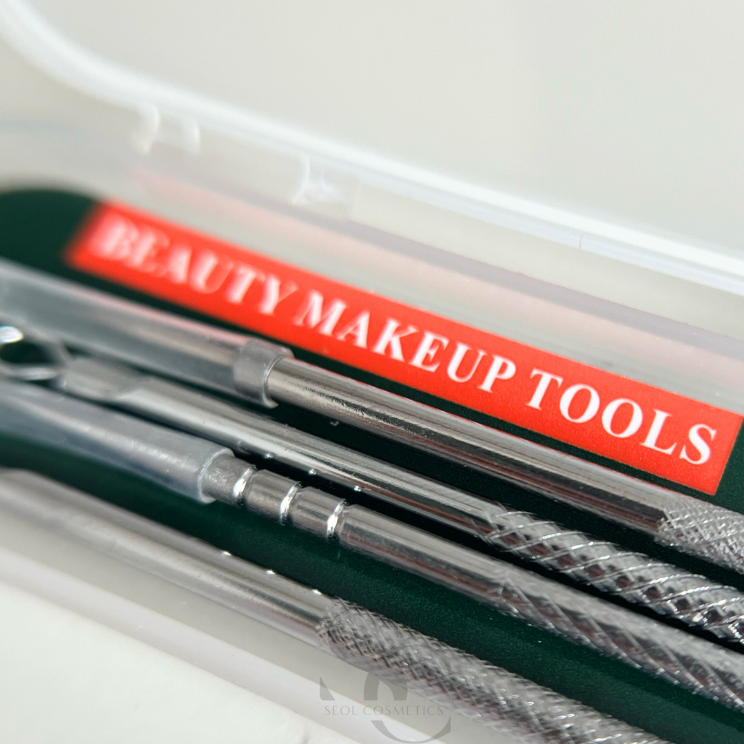 Mitesserlöffel-Set 4-teilig Silber Seol Cosmetics