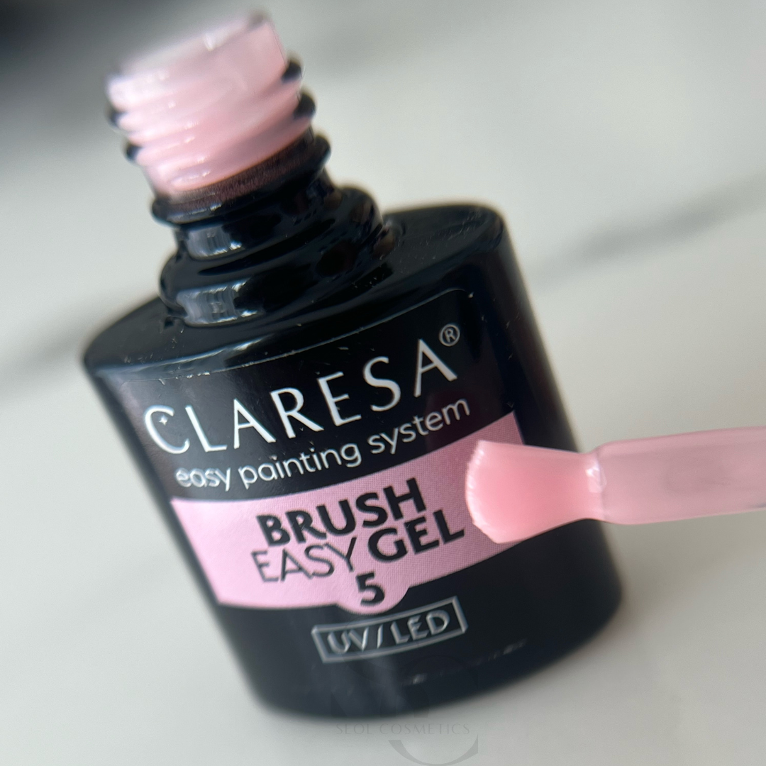 Claresa Nagelgel in der Flasche, Pinsel, Easy Gel 5, UV/LED, Pink Nude, 5 g