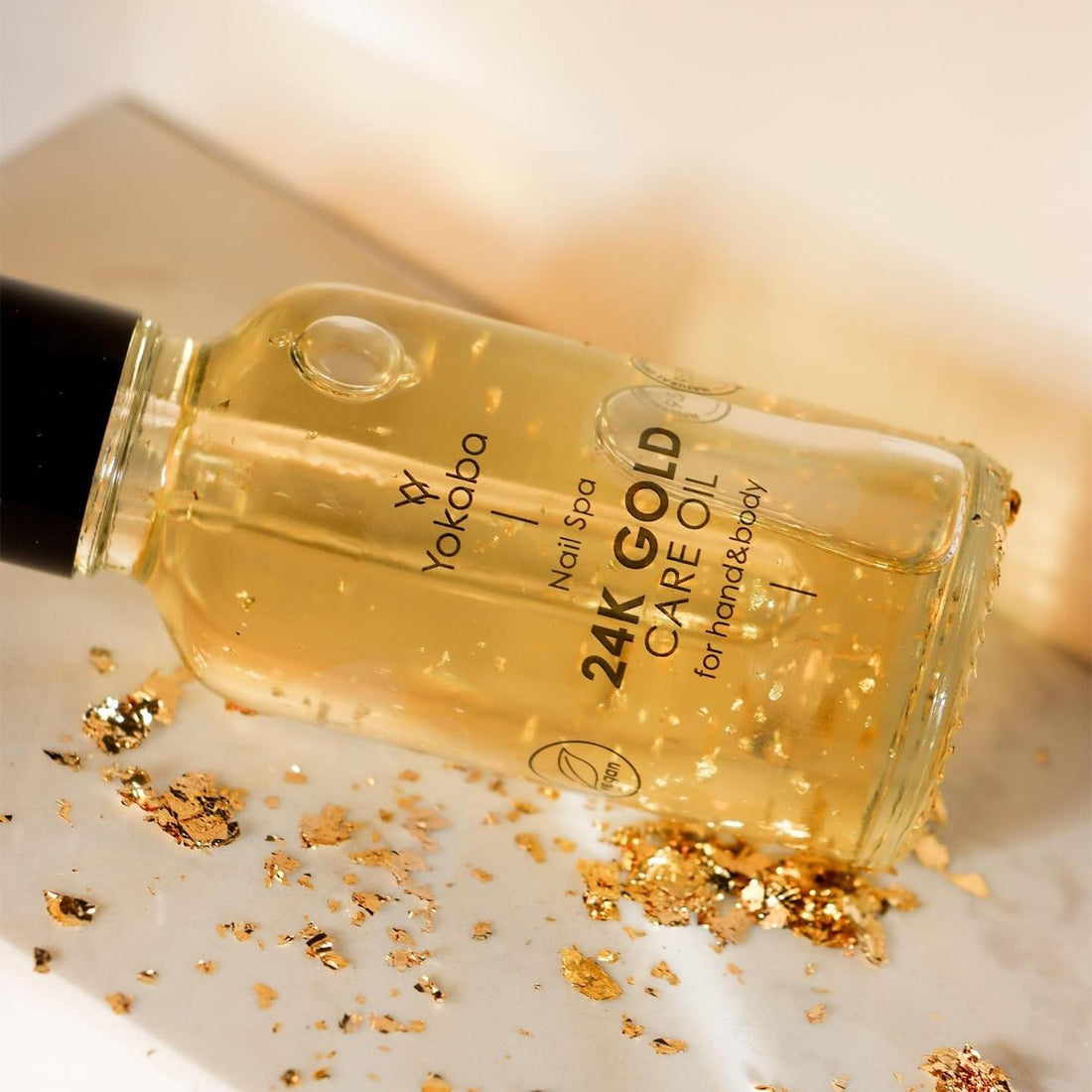 Yokaba 24k GOLD Körper- und Handöl 30ml Olive mit Goldflocken Vegan