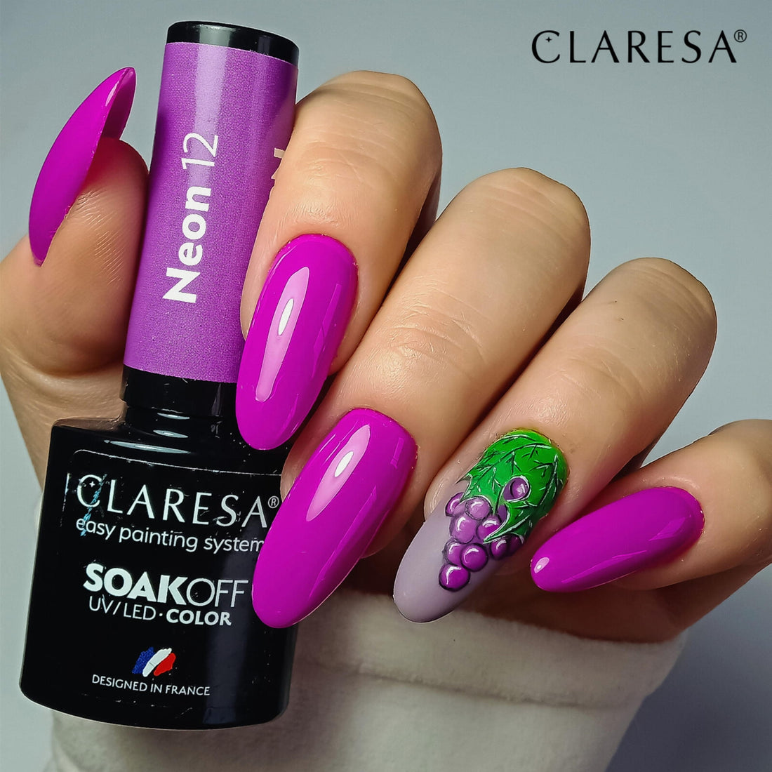 Claresa Hybrid Nagellack NEON 12 neon lila