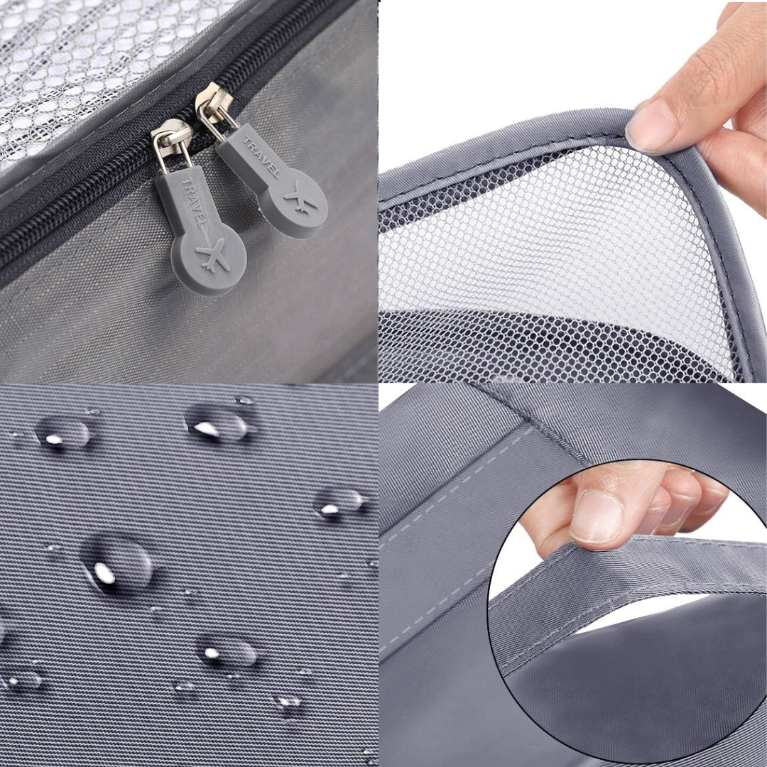 Reiseorganizer für Koffer Taschen Garderoben GRAU 6 Stück Reisetaschen SEOL