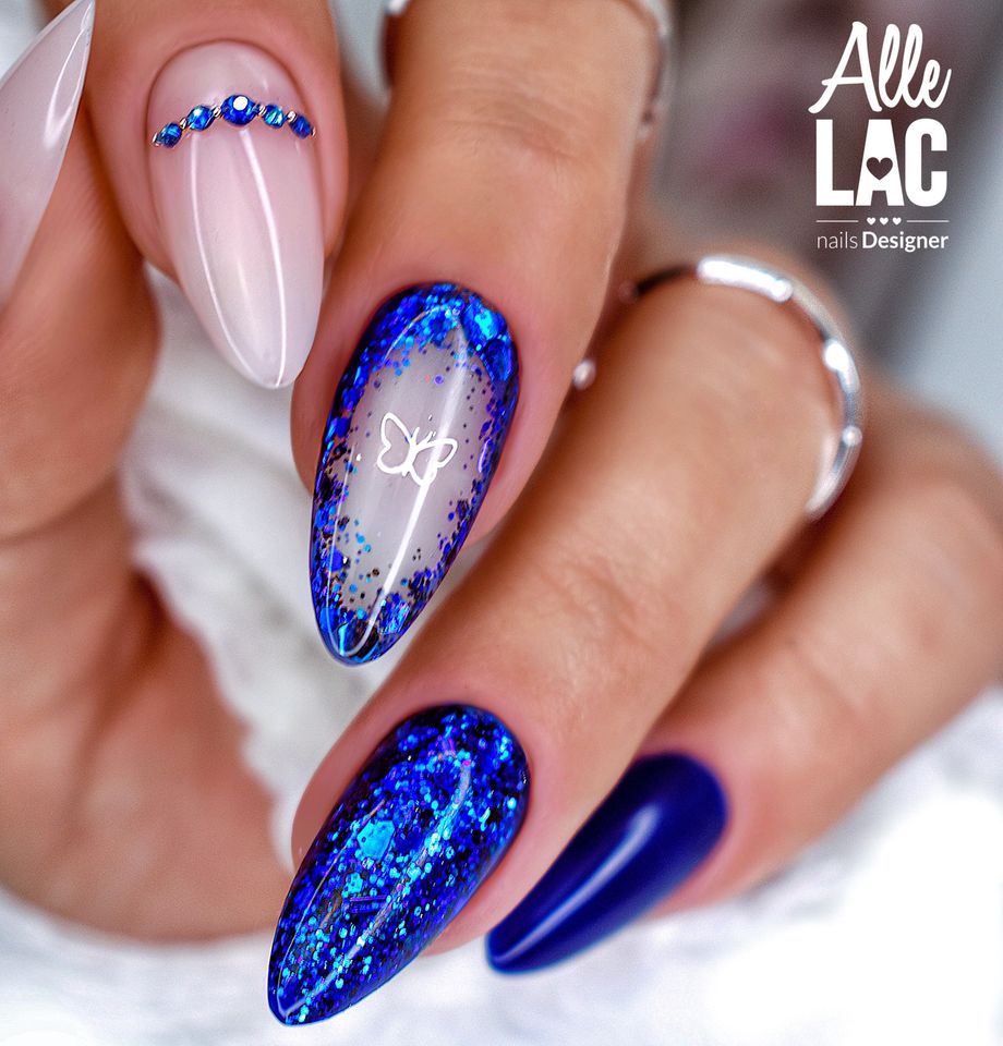 Nagelpulver GLITTER BOMB Blue Effect 06 blauer Effekt Prinzessinnennägel