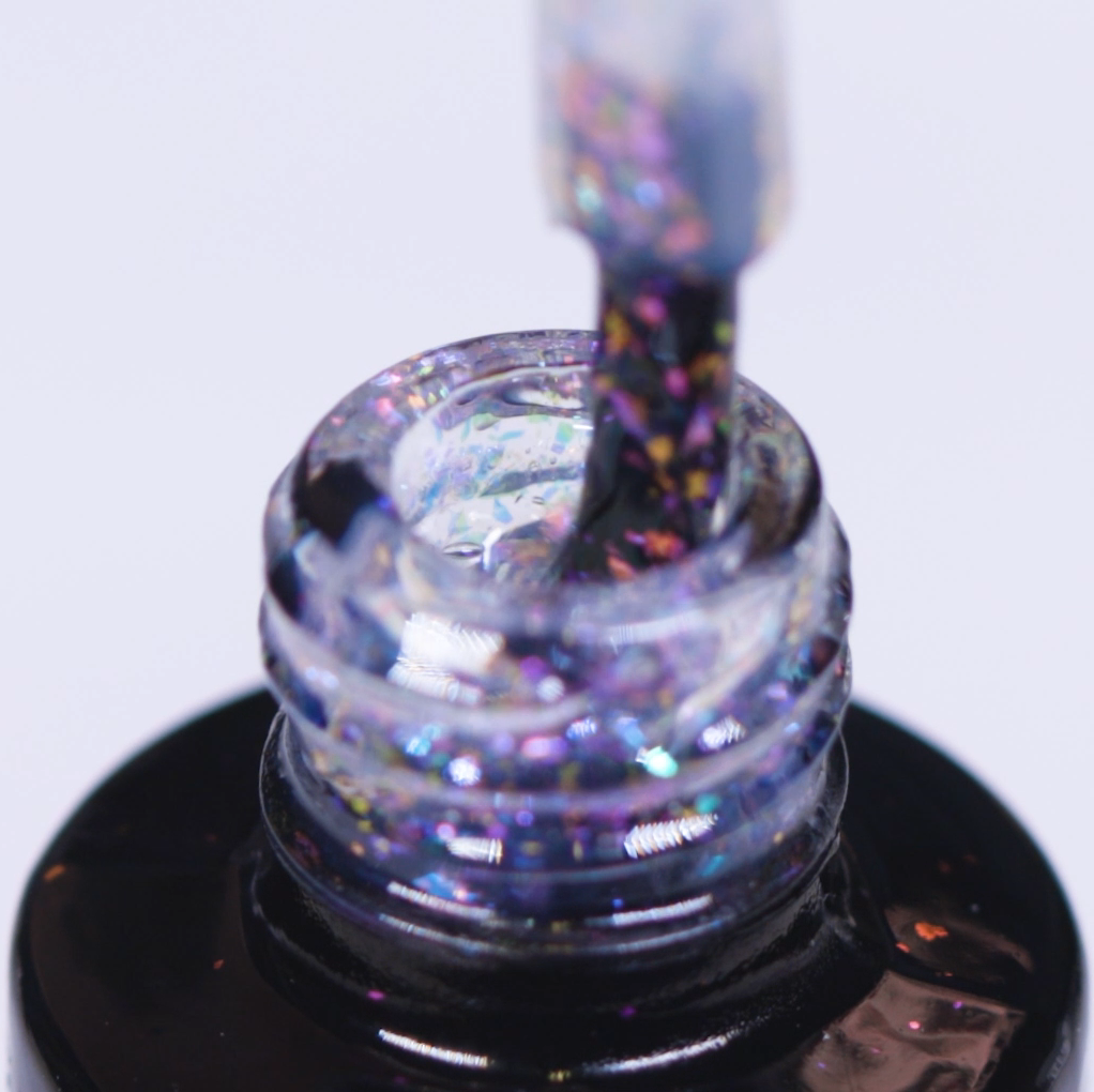 Neonail Top Glow Violet Aurora Flakes Hybrid-Nagellack, 7,2 ml