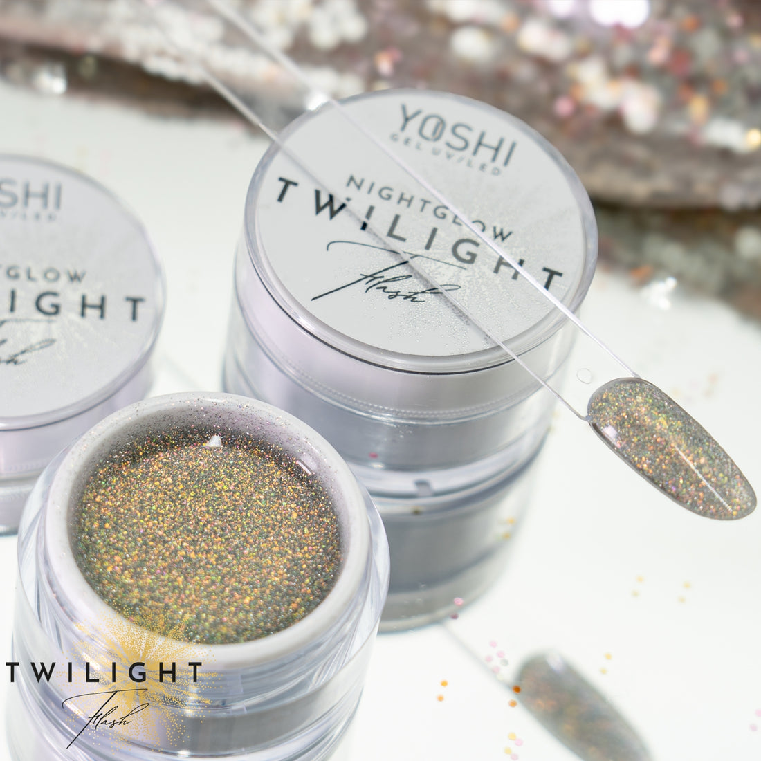 Yoshi Twilight Nightglow Builder Gel Nagellack 15ml Builder Gel Glitzer