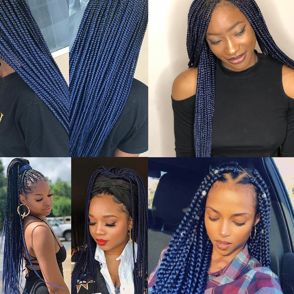 Kunsthaar für Zöpfe B20 Ombre Navy Blue Boxer Braids
