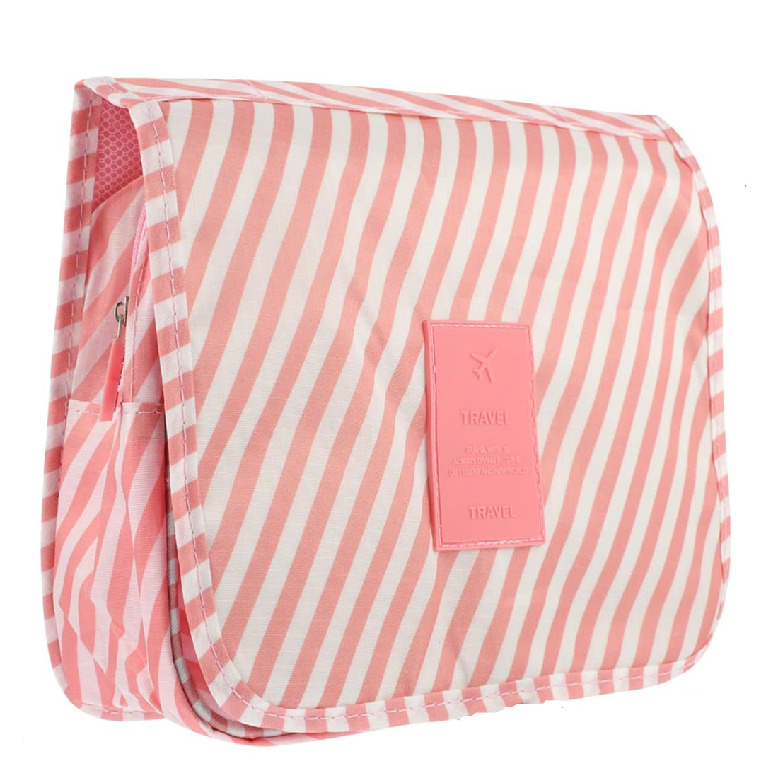 Damen Reise Kosmetiktasche hängend rosa gestreift Organizer für das Flugzeug