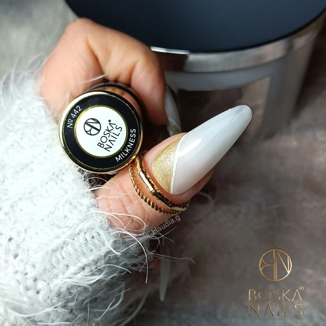 Boska Nails Hybrid Nagellack 442 Milkness milchig 6ml