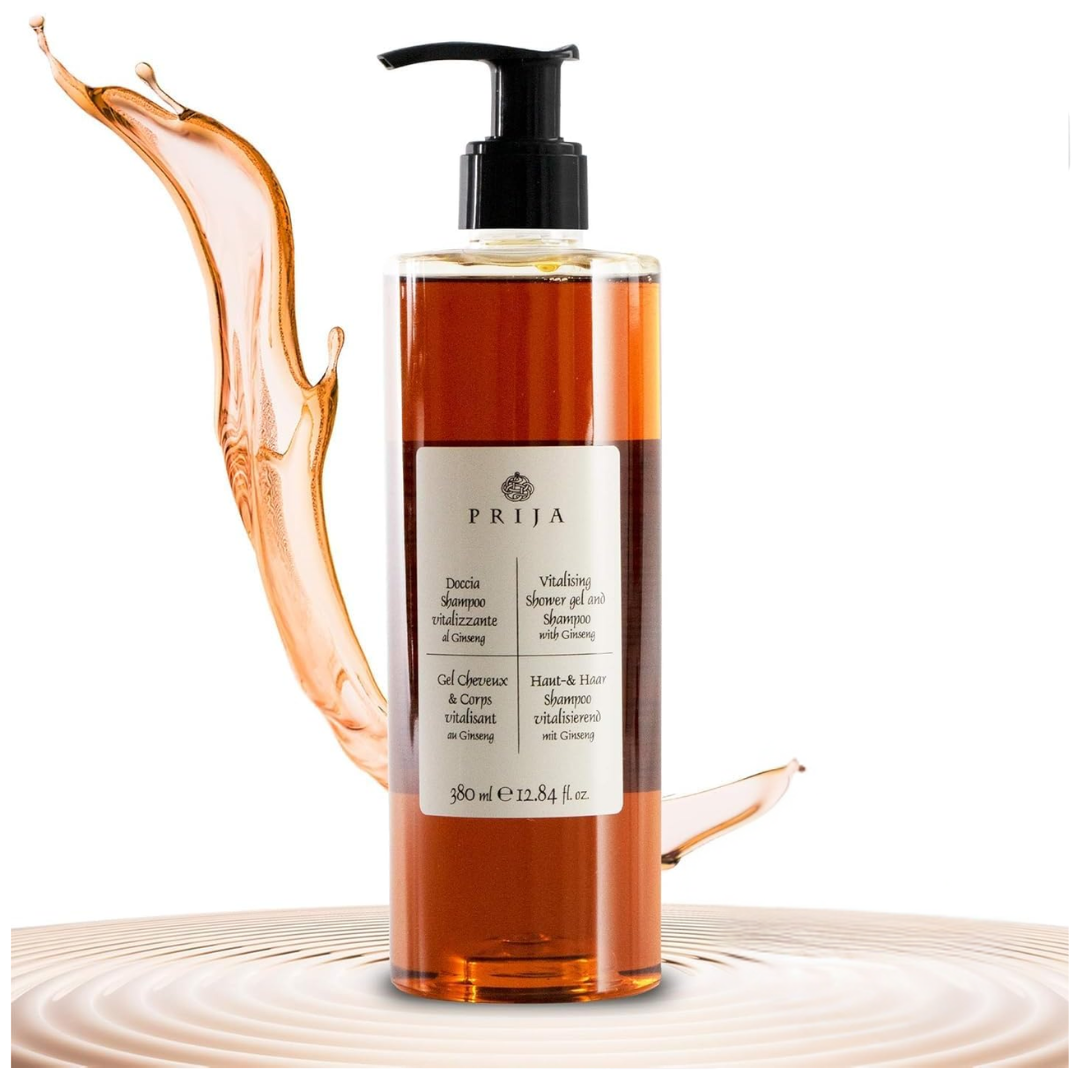 PRIJA Orientalisches Körper- und Haarwaschgel Ginseng-Shampoo 380 ml Doccia Shampoo Vitalizzante