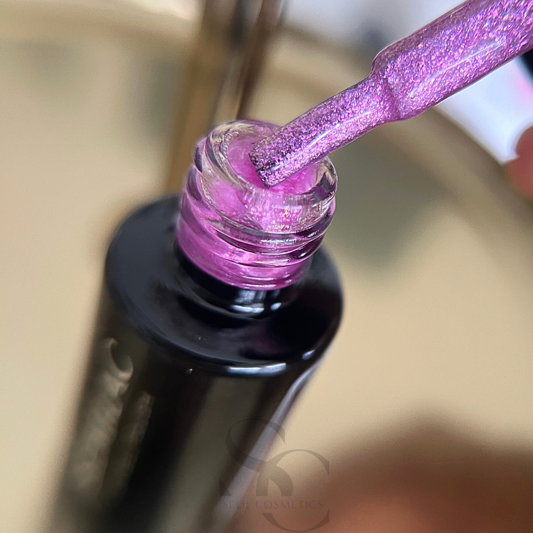 SEMILAC 498 Primavera Pink Hybrid-Nagellack 7 ml mit Glitzer