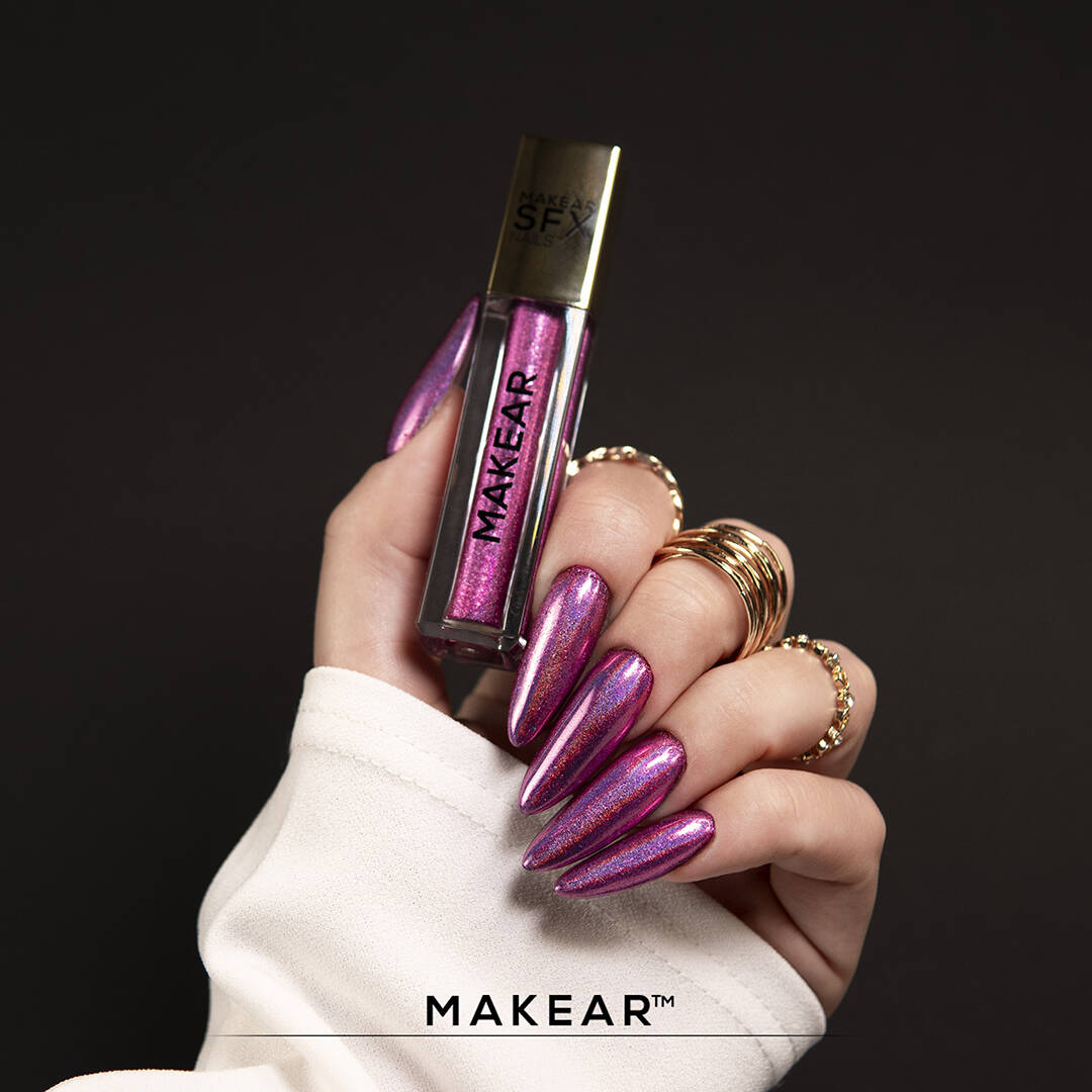 Makear SFX Nagellack NH03 Holo Pink Liquid Cream Dust