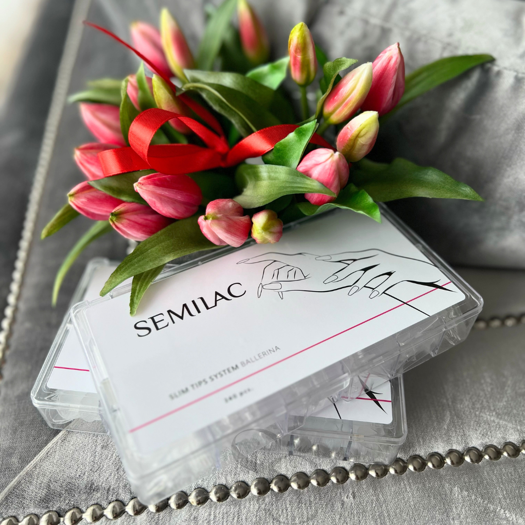 Semilac Slim Tips System Ballerina Matt Nagelspitzen 240 Stück Slim Square
