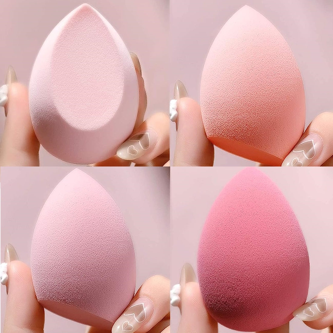4x Blender Make-Up Schwamm Set in einer Box Foundation Puder Applikator Schwämme