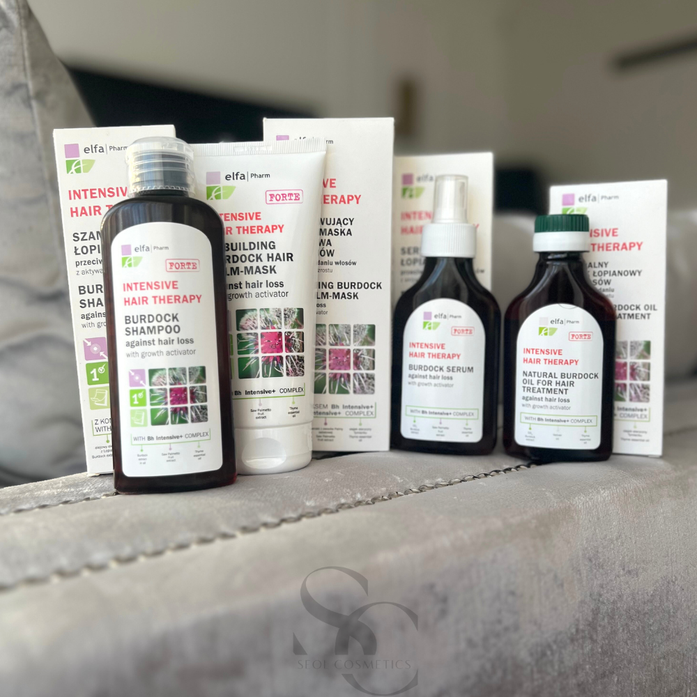 IHT Elfa Pharm Anti-Haarausfall-Set 5-teilig Shampoo Maske Massagegerät Öl