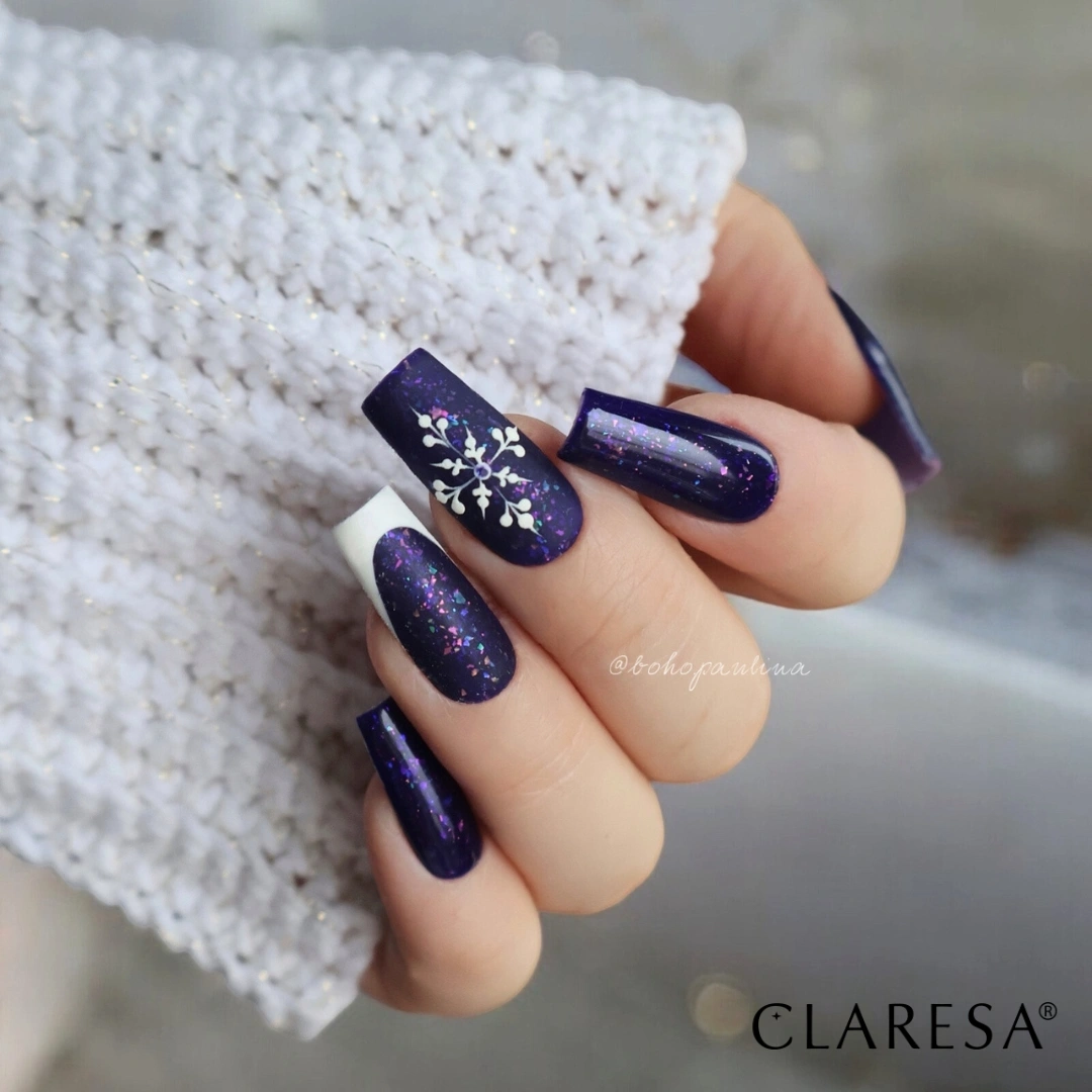 Claresa Hybrid Nagellack MYSTIC AURA 6 lila mit Glitzer