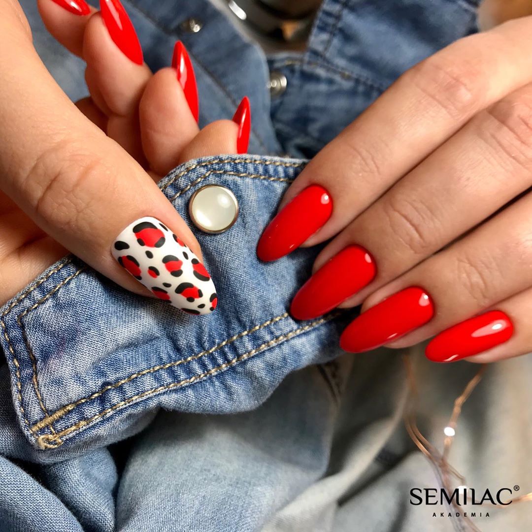 Semilac 317 VALENTINE Neonroter Hybrid-Nagellack, 7 ml