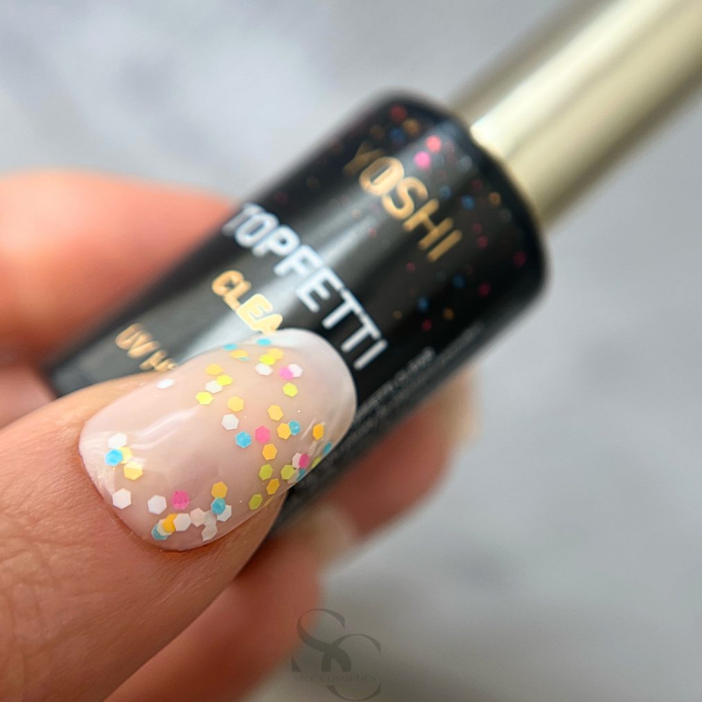 Yoshi Top Topfetti Clear Hybrid-Nagellack bunte Flecken 10ml