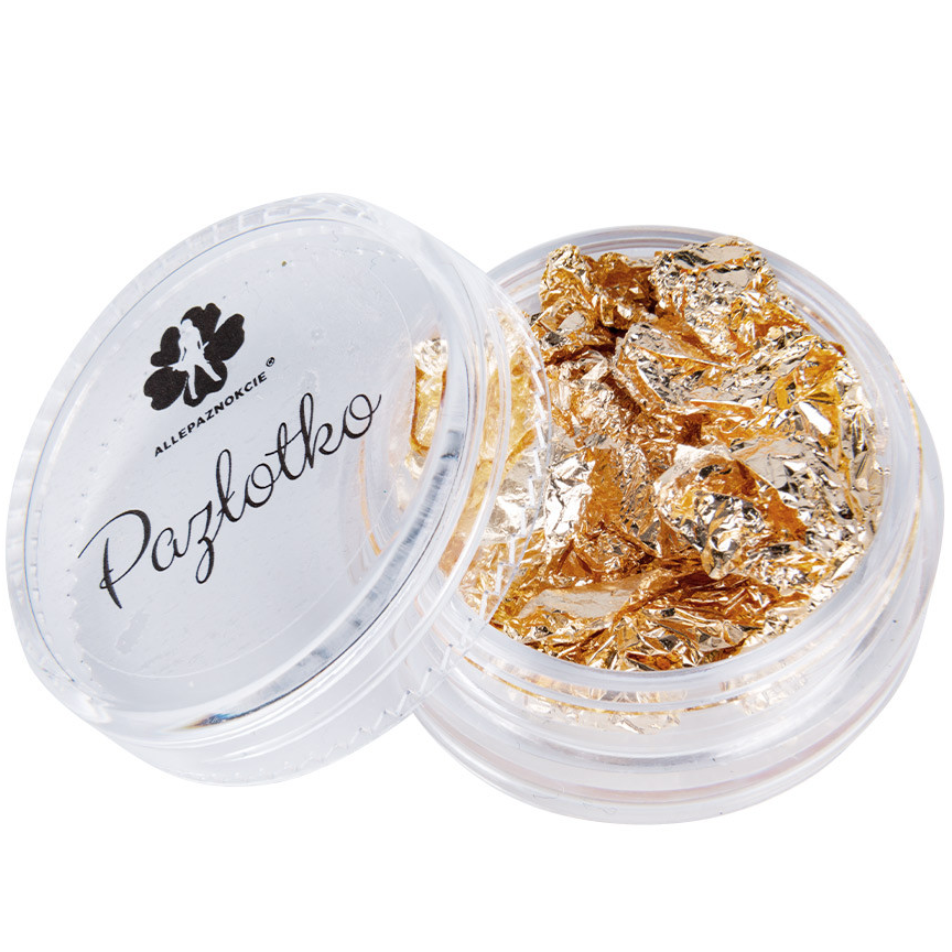 Nagelfolie Chrom in Flocken GOLD gold für Nageldekorationen