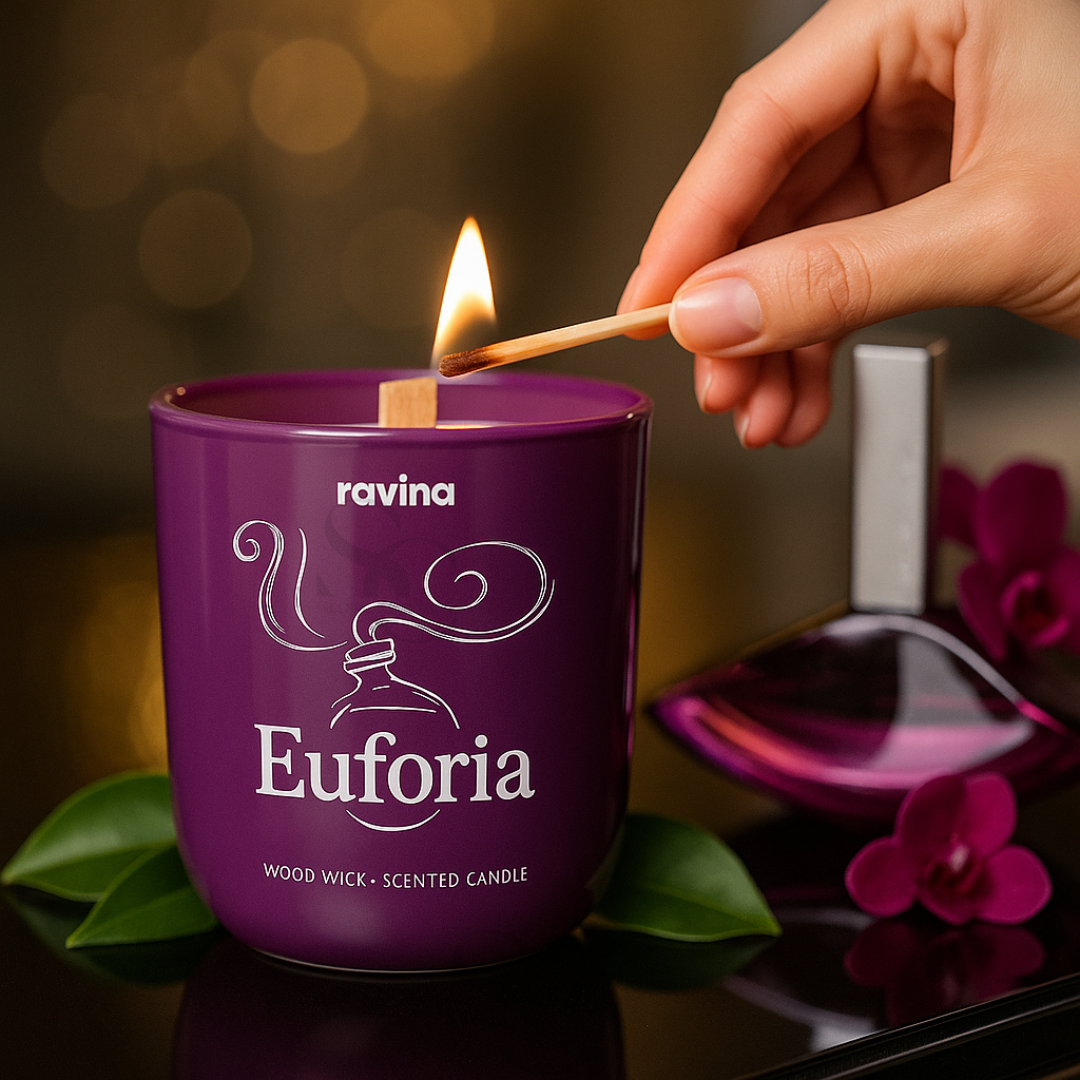 Ravina Soja-Duftkerze, 175 g, Holzdocht, Euphoria