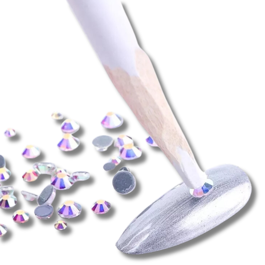 Zirkon Applikatorstift zum Auftragen von Dekorationen, weißer Buntstift mit Wachs