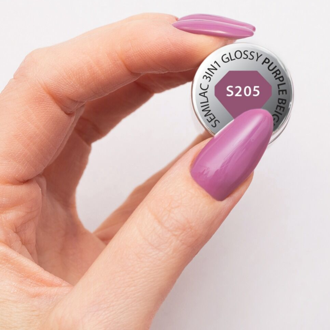 Semilac ONE STEP Hybrid S205 Lilabeige Hybrid-Nagellack, 5 ml