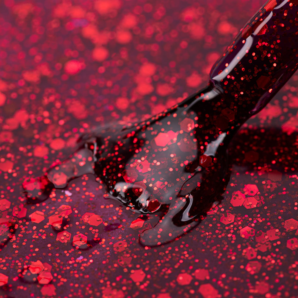 Ntn Premium Hybrid Nagellack 206 Passion for Love Roter Glitzer