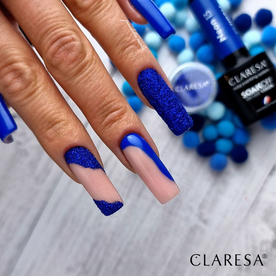 Claresa Hybrid Nagellack NEON 13 neon kobaltblau