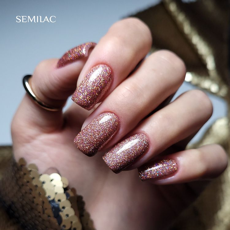 SEMILAC 458 Sparkling Rose Hybrid-Nagellack, 7 ml, Pink-Flash-Effekt