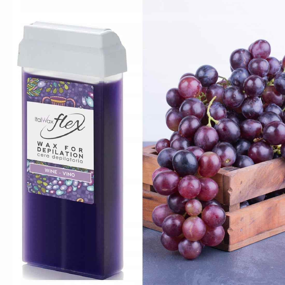 ITALWAX Gelwachs zur Körperenthaarung in Rolle Flex Wine Roll-on 100ml