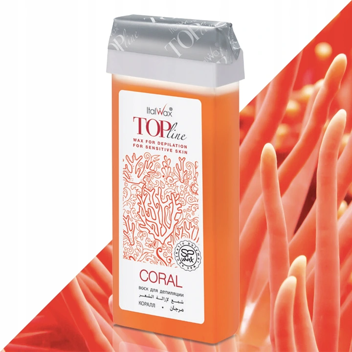 ITALWAX Gelwachs zur Körperenthaarung in einer Rolle Top Line Coral Rolle auf 100 ml