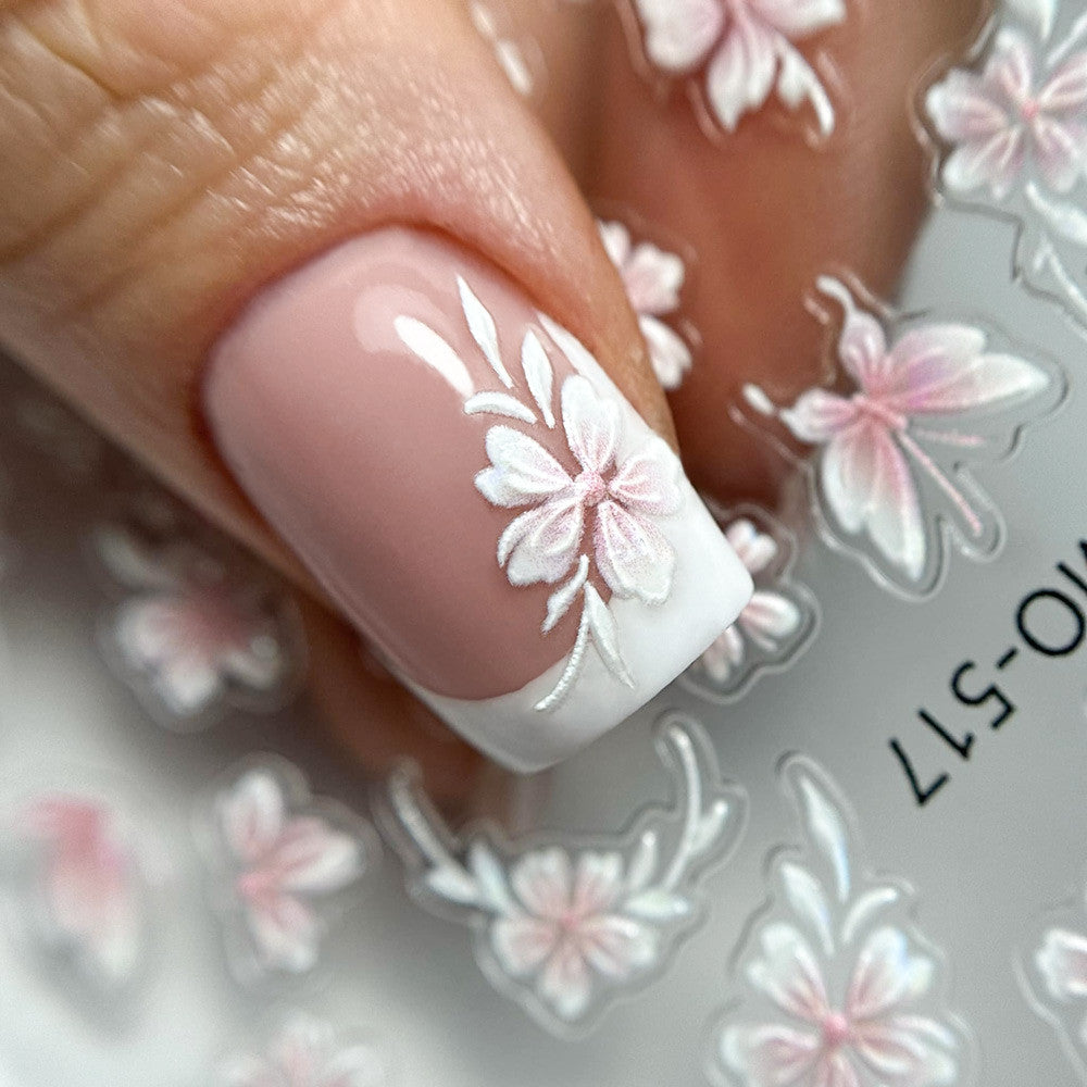 Selbstklebende Nagelsticker 5D Bunte Blumen MO-517